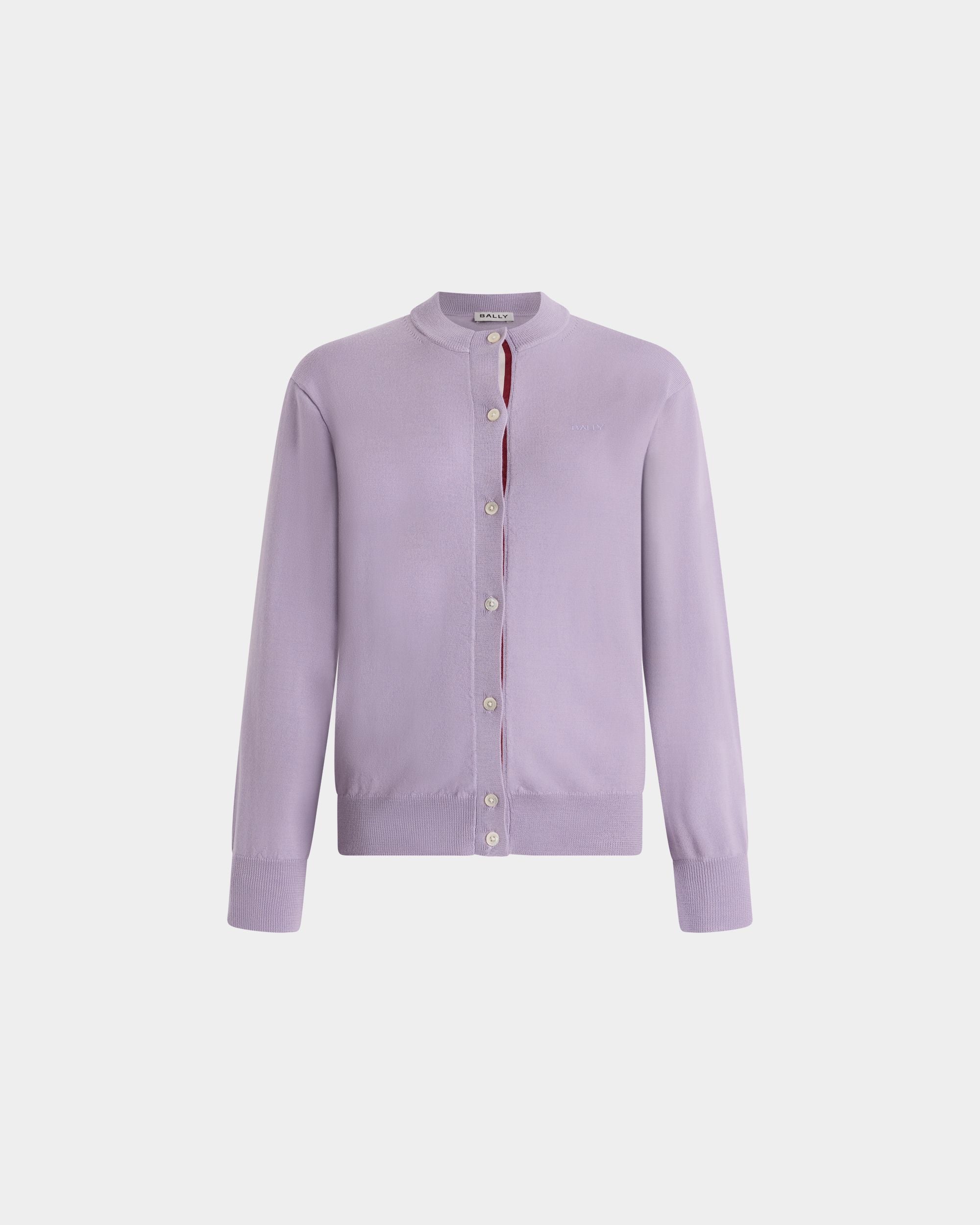 Cardigan in Light Mauve Wool