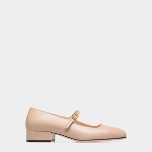 Ballyrina Pump in Light Beige Leather