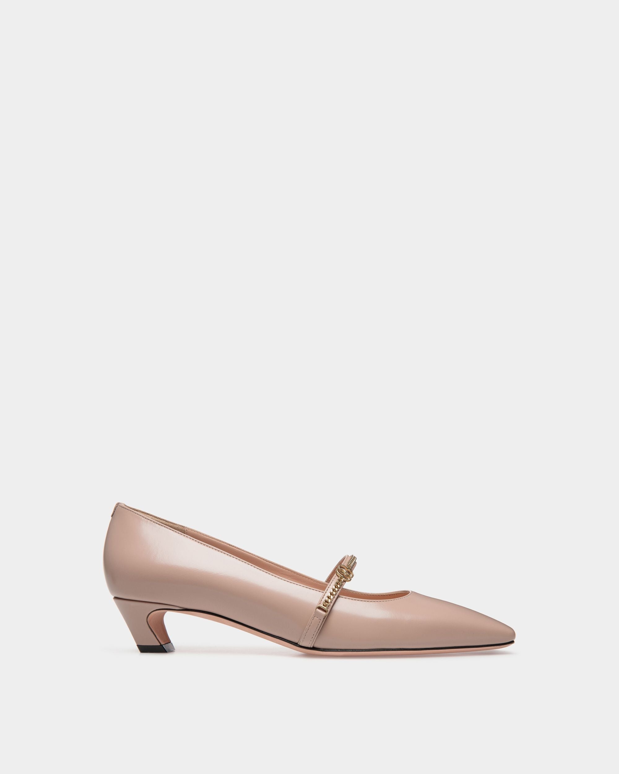 Sylt Mary-Jane Pump In Light Beige Brushed Leather