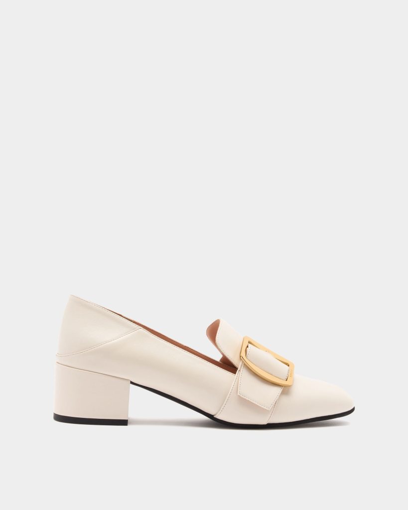 Bally Boucle Pump In Ivory Leather