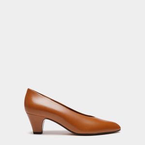 Alva Pump in Brown Leather