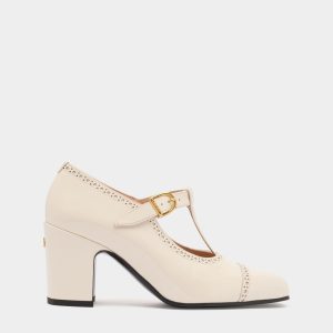 Eclayr Pump in Bone Leather