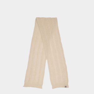 Scarf In Ivory Mohair And Silk