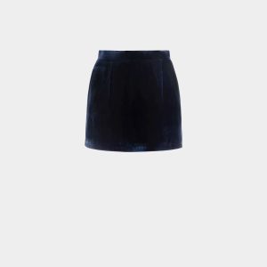 Mini Skirt In Marine Velvet